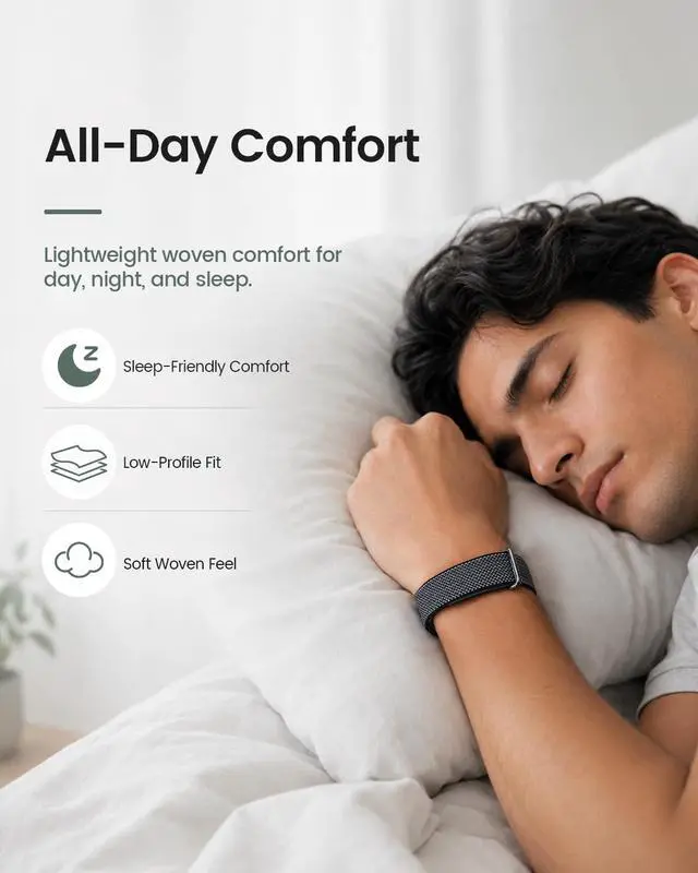Alt view image 4 of 6 - 2 Pack Nylon Sport Bands Compatible with Google Fitbit Air Band | Soft Breathable Micro-Adjustable Performance Loop Band Replacement Wristbands for Fitbit Air Tracker