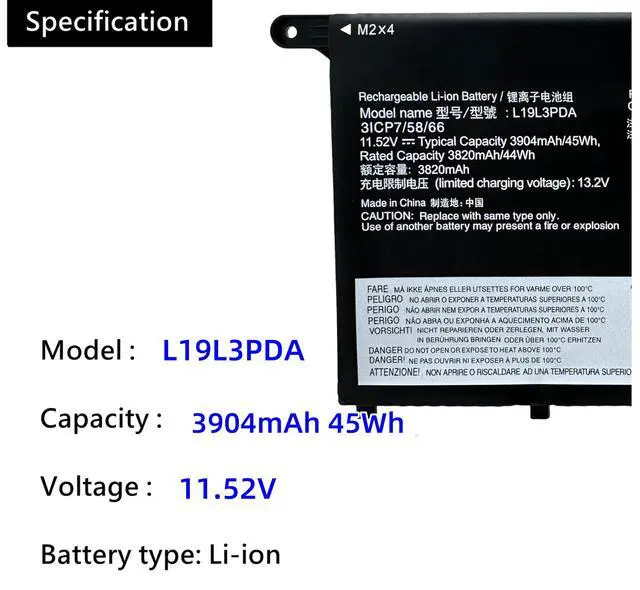 Alt view image 5 of 6 - L19M3PDA Laptop Battery Replacement for Lenovo ThinkBook 14 G2 ITL are / 14 G3 ACL ITL / 14 G4 ABA IAP / 15 G2 ITL are / 15 G3 ACL ITL /15 G4 ABA IAP Series L19L3PDA L19D3PDA L19C3PDA