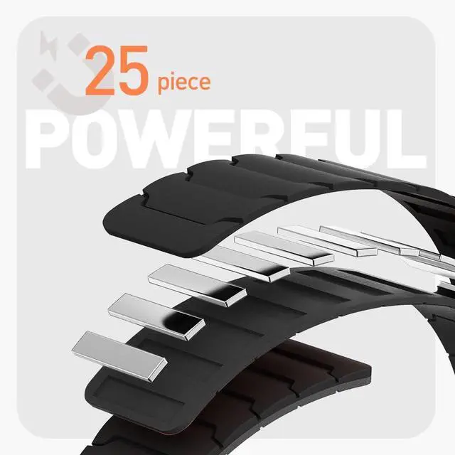 Alt view image 3 of 6 - 20mm, 22mm Magnetic Watchband Compatible with Moto Watch 120 Band, Silicone Sport Strong Magnet Strap for 70, 100, 120, 360 3rd Gen 2020 Smartwatch