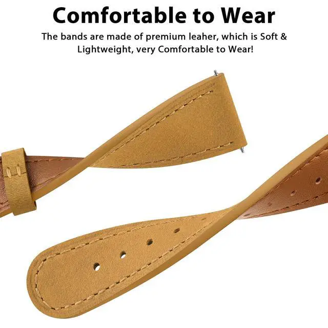 Alt view image 4 of 7 - Band Compatible with Fitbit Versa 2 Bands - Genuine Leather Band Replacement Strap for Women & Men