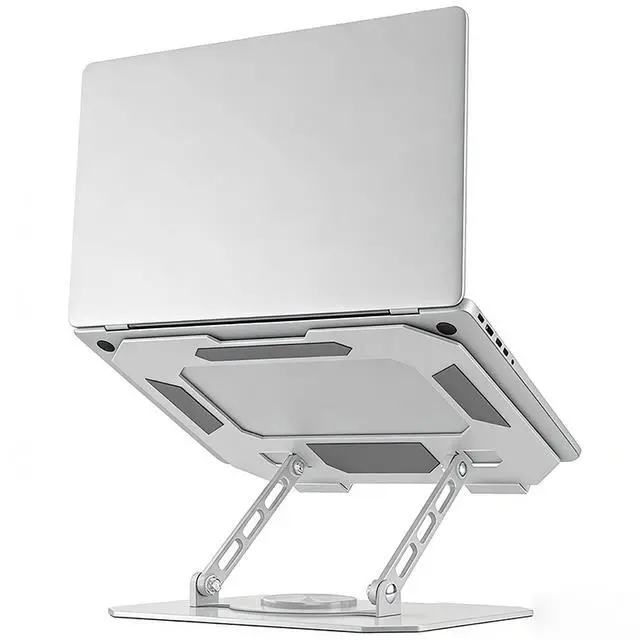 Alt view image 7 of 7 - 360° Rotating Laptop Stand for Desk, Heavy Duty Solid Steel Ergonomic Laptop Riser, Foldable Portable Computer Holder, Stable Adjustable Stand Compatible with MacBook Air/Pro 10-16 Inch Laptops