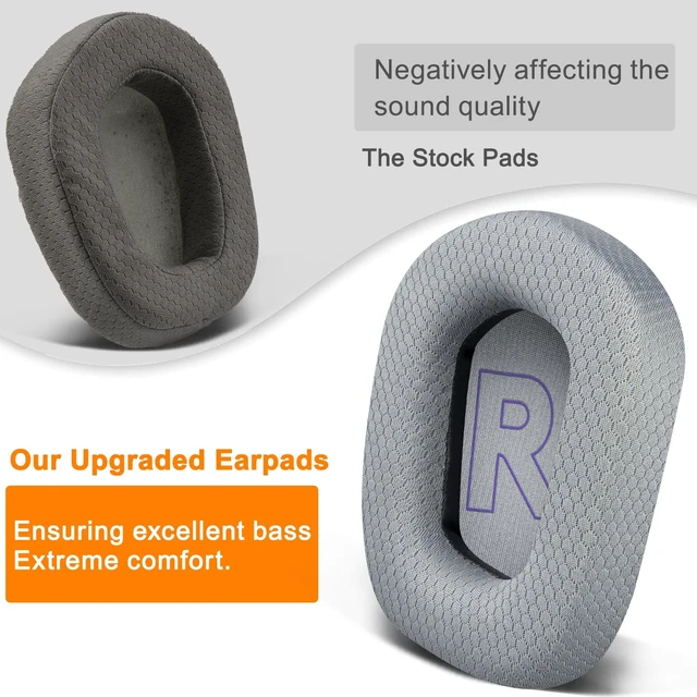 Alt view image 5 of 6 - Mesh Fabric Professional Earpads Replacement for Logitech G733 G535 G335 Lightspeed Wireless Gaming Headset, Ear Pads Cushions with Comfort Noise Isolation Foam - Grey