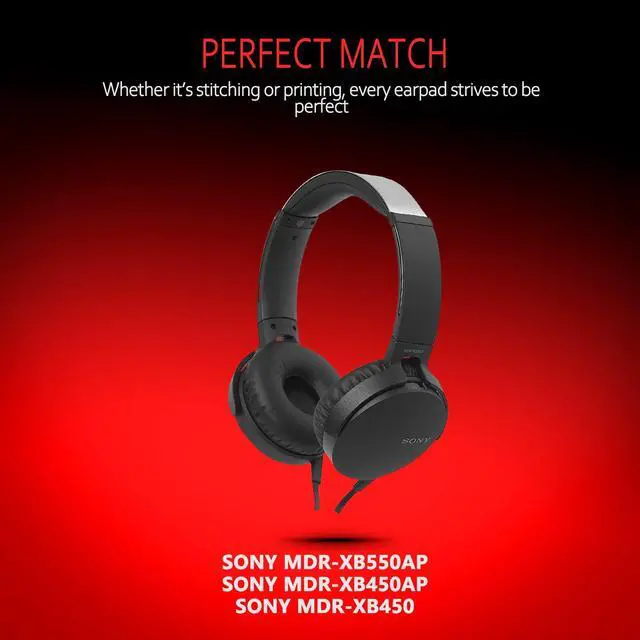Alt view image 6 of 6 - Sony MDR-XB550 Ear Pads, Replacement Ear Pads for Sony MDR-XB550AP MDR-XB450AP MDR-XB450 Headphones, Sony mdr-xb450(mdr xb450) Ear Cushions with Memory Foam Soft Leather (Black)
