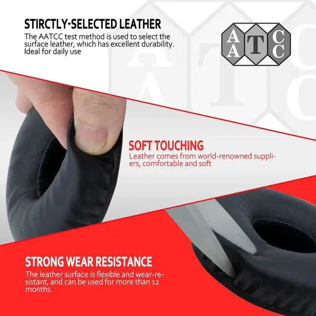 Alt view image 5 of 6 - Sony MDR-XB550 Ear Pads, Replacement Ear Pads for Sony MDR-XB550AP MDR-XB450AP MDR-XB450 Headphones, Sony mdr-xb450(mdr xb450) Ear Cushions with Memory Foam Soft Leather (Black)