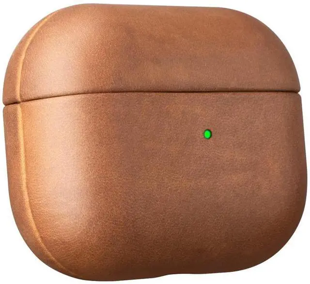 Main image of for AirPods Pro Case Leather Cover, Vintage Patina Indiana-Jones Style Leather Case for AirPods Pro 1st Gen 2019, Handcrafted, Tan Brown