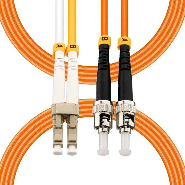 Main image of 10FT LC to ST Fiber Optic Cable OM1 Multimode Optical Patch Cord | MM Duplex 62.5/125um Fiber Jumper, LSZH Orange for Server, Network Switch, Router, Networking Equipment -3M(10FT)