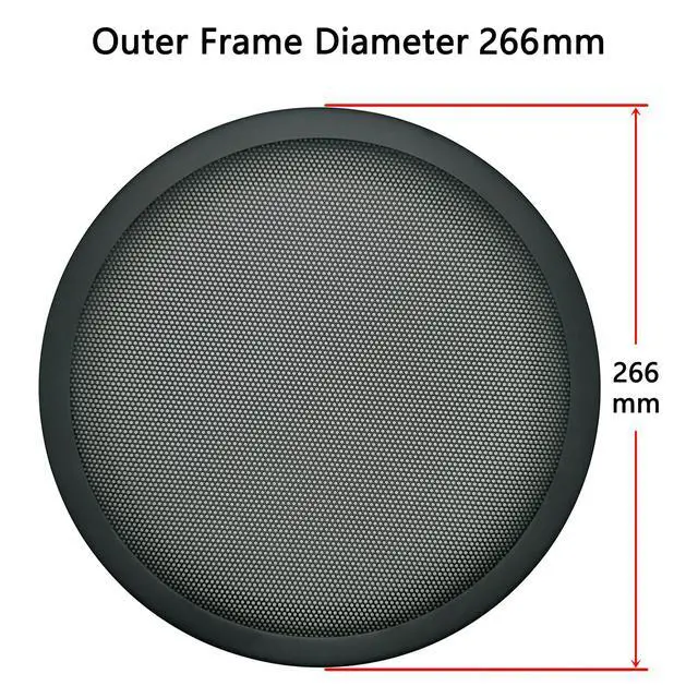 Alt view image 3 of 7 - 10" Speaker Grill Covers, Black Metal Frame & Mesh Car Subwoofer Guard Protector, 2Pcs