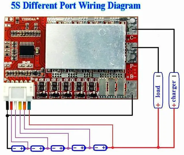 Alt view image 4 of 6 - 5S 50A w/Balance 3.7V 18650 Lithium Battery Cell PCB BMS Protection Board