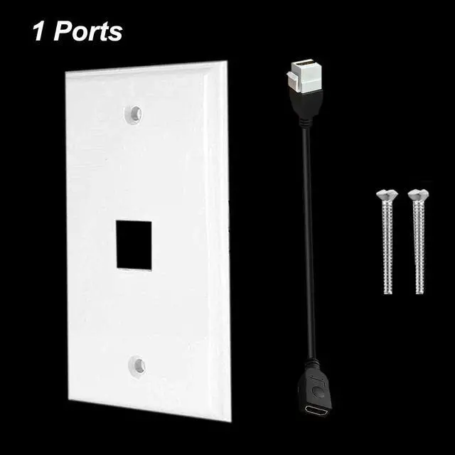 Alt view image 2 of 3 - 1 Port HDMI 2.1V Wall Plate, 48Gbps, 3D 8K@60Hz 4K@120Hz Dynamic HDR eARC, Solder-free Pass Through Outlet Socket Face Cover for Home Theater, DVD, Cable Satellite TV HDTV, PS4