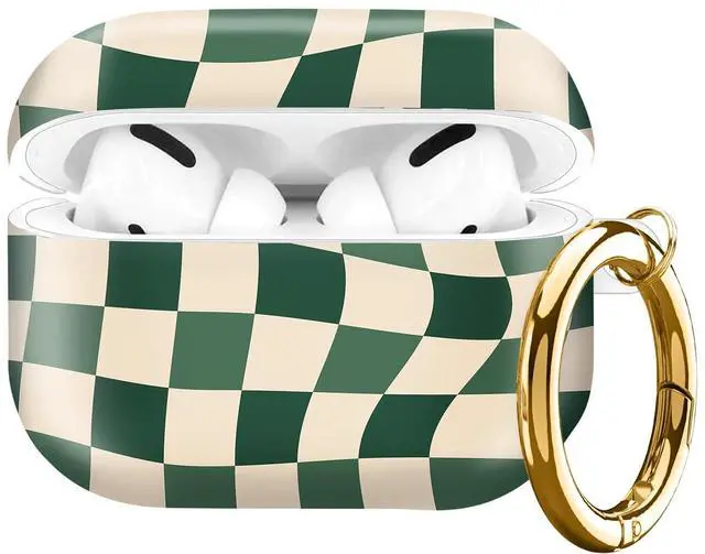 Main image of Compatible with AirPod Pro Case 2nd/1st Gen (2023/2022/2019),Shockproof Protective Cover with Keychain for Women,Cute Charging Case for Airpod Pro 2/1(Green Checkered)