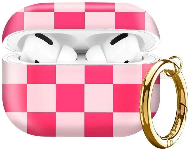 Main image of Compatible with AirPod Pro Case 2nd/1st Gen (2023/2022/2019),Shockproof Protective Cover with Keychain for Women,Cute Charging Case for Airpod Pro 2/1(Pink Plaid)
