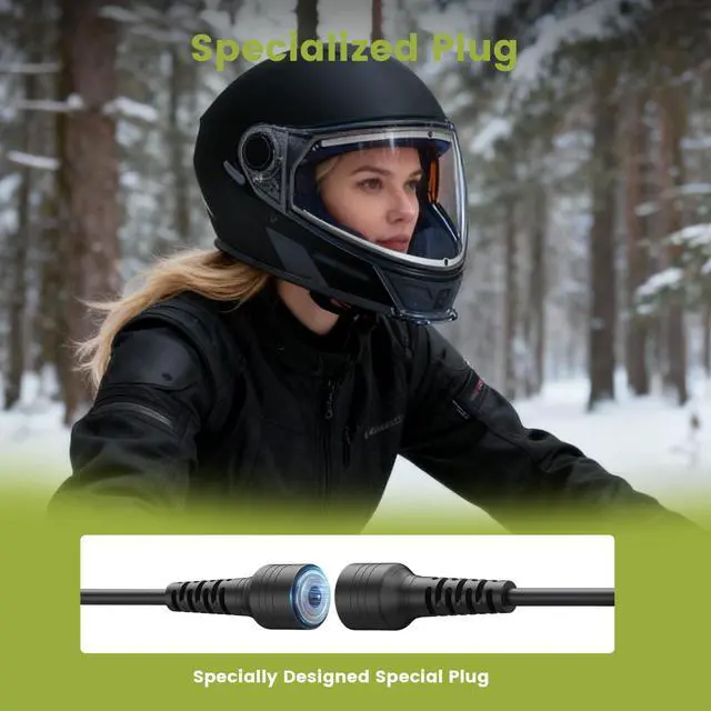 Alt view image 5 of 7 - Magnetic Power Cord Compatible with BRP Advex Oxygen Helmet | Snowmoble Electric Shields, Heated Helmet Visor Cord, Magnetic Connection