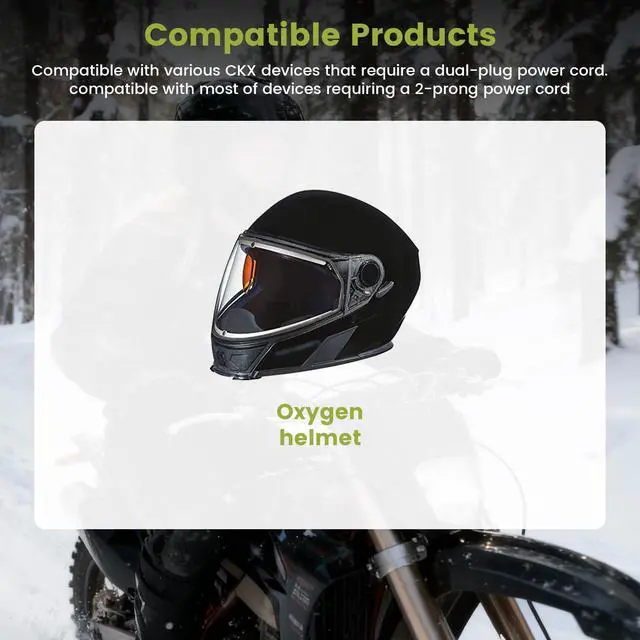 Alt view image 2 of 7 - Magnetic Power Cord Compatible with BRP Advex Oxygen Helmet | Snowmoble Electric Shields, Heated Helmet Visor Cord, Magnetic Connection