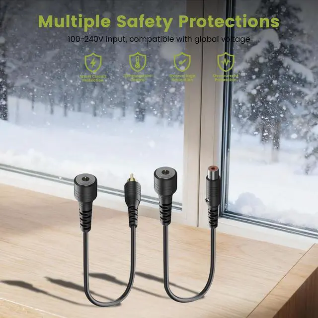 Alt view image 3 of 7 - Magnetic Power Cord Compatible with BRP Advex Oxygen Helmet | Snowmoble Electric Shields, Heated Helmet Visor Cord, Magnetic Connection