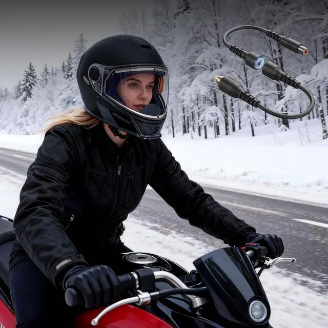 Alt view image 7 of 7 - Magnetic Power Cord Compatible with BRP Advex Oxygen Helmet | Snowmoble Electric Shields, Heated Helmet Visor Cord, Magnetic Connection