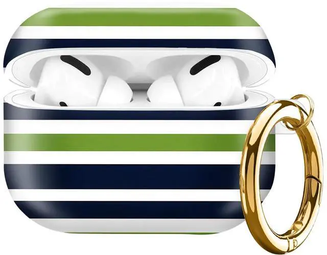 Main image of Compatible with AirPod Pro Case 2nd/1st Gen (2023/2022/2019),Shockproof Protective Cover with Keychain for Women,Cute Charging Case for Airpod Pro 2/1(Navy Blue Lime Green)