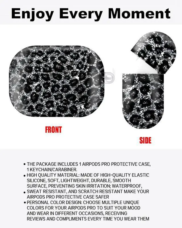 Alt view image 2 of 6 - Compatible with AirPod Pro Case 2nd/1st Gen (2023/2022/2019),Shockproof Protective Cover with Keychain for Women,Cute Charging Case for Airpod Pro 2/1(Wild Leopard Skin)