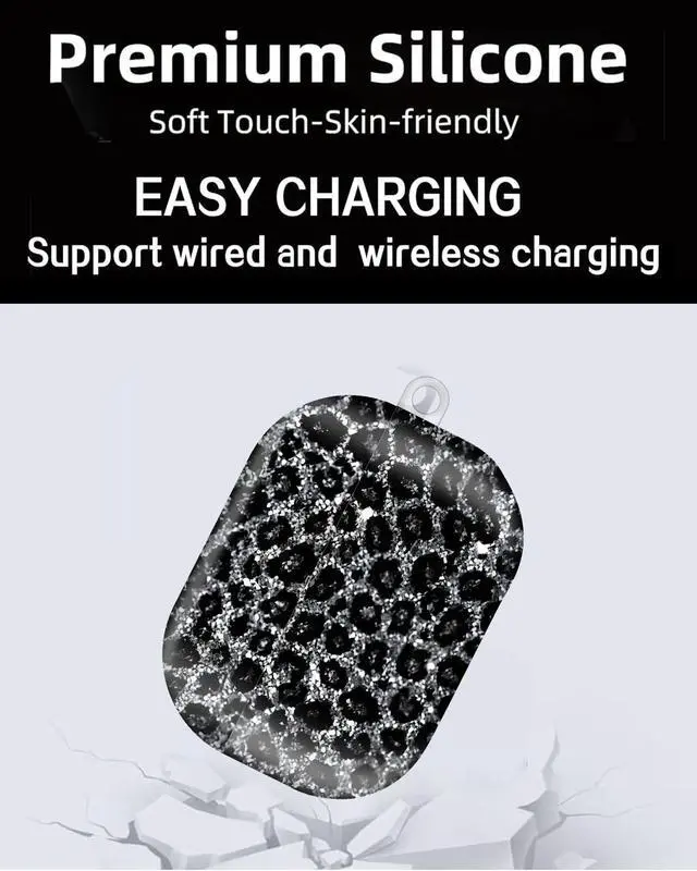 Alt view image 6 of 6 - Compatible with AirPod Pro Case 2nd/1st Gen (2023/2022/2019),Shockproof Protective Cover with Keychain for Women,Cute Charging Case for Airpod Pro 2/1(Wild Leopard Skin)