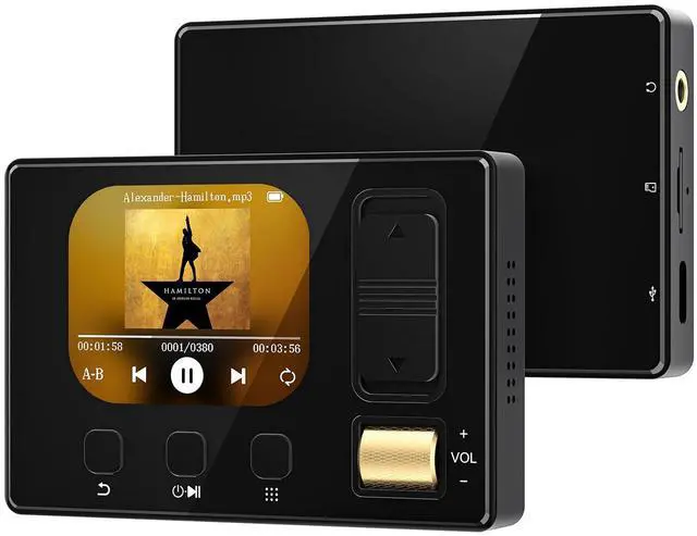 Main image of 32GB MP3 Player with Bluetooth 5.3 2.4-inch Music Player featuring built-in HD speakers, FM radio, voice recording, Hi-Fi sound quality, and e-book functionality; Children's MP3 Player, Black