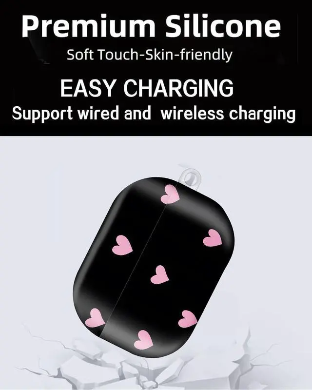 Main image of Compatible with AirPod Pro Case 2nd/1st Gen (2023/2022/2019),Shockproof Protective Cover with Keychain for Women,Cute Charging Case for Airpod Pro 2/1(Pink Heart)
