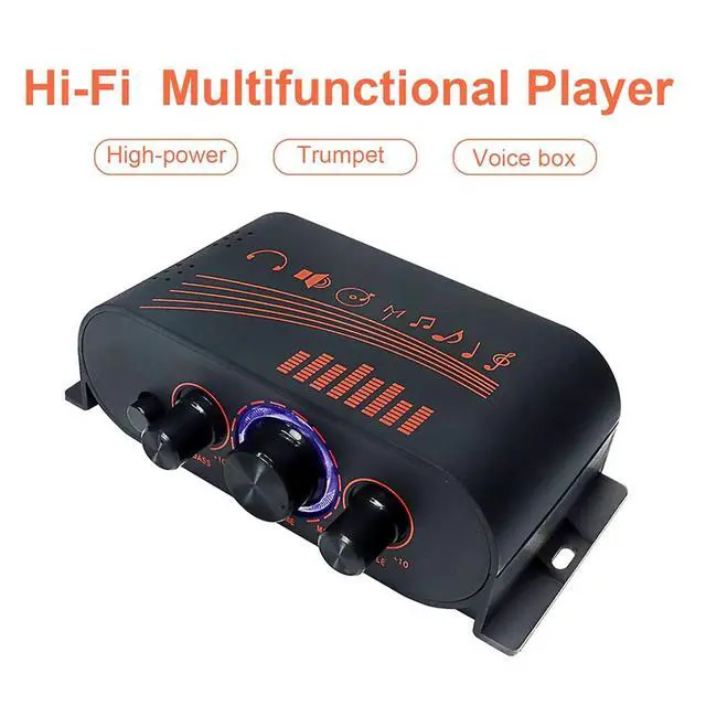 Alt view image 2 of 7 - DC12V 2.0 Channel Mini Digital Audio Power Amplifier | 20W x 2 Hi-Fi Stereo Amp, 100W Peak, with Bass & Treble Control, for Home Speakers, TV, Car, Mobile
