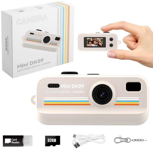 Main image of Mini Retro Digital Camera 2K HD 16X Zoom LED Fill Light | Keychain Camera Retro Filters Portable Pocket Camera for Boys Girls and Teens