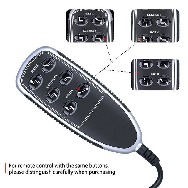 Alt view image 3 of 6 - Replacement Remote Control fits La-Z-boy Model 11850U-07 Part #10.00035 REV Power Remote Handset Adjustable Bed Base