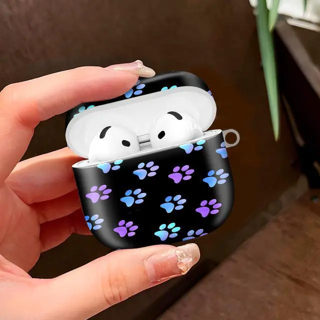 Alt view image 2 of 6 - Case Compatible with AirPod 4 2024, Soft Full Protective Cover with Keychain for Women,Cute AirPod 4 Case Accessories for 4th Generation Charging 2024(Cute Kawaii Dog Paw Prints)