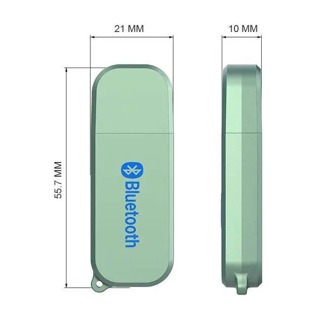 Alt view image 5 of 6 - USB to Bluetooth Car Kit,Wireless Audio Adapter, Music Receiver for Home,Car Stereo Sound System,Portable Speskers,(Aux in) with 3.5mm Cable (H222 Green)