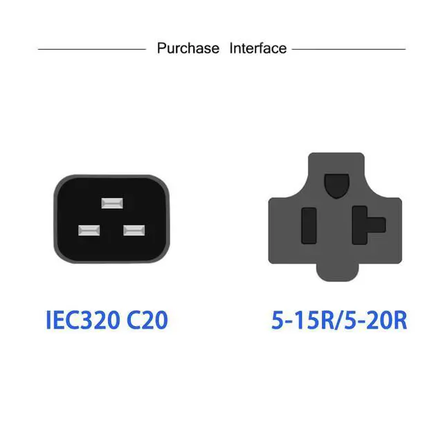 Alt view image 2 of 7 - 2 Pack IEC320 C20 to NEMA5-15R & 5-20R Female Comb Power Converter Adapter,PDU/UPS Plug 16Amp C20 3 pin to 5-15/20R AC Power Cord,1FT/0.32M