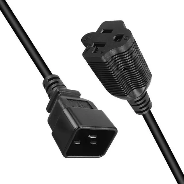 Alt view image 4 of 7 - 2 Pack IEC320 C20 to NEMA5-15R & 5-20R Female Comb Power Converter Adapter,PDU/UPS Plug 16Amp C20 3 pin to 5-15/20R AC Power Cord,1FT/0.32M
