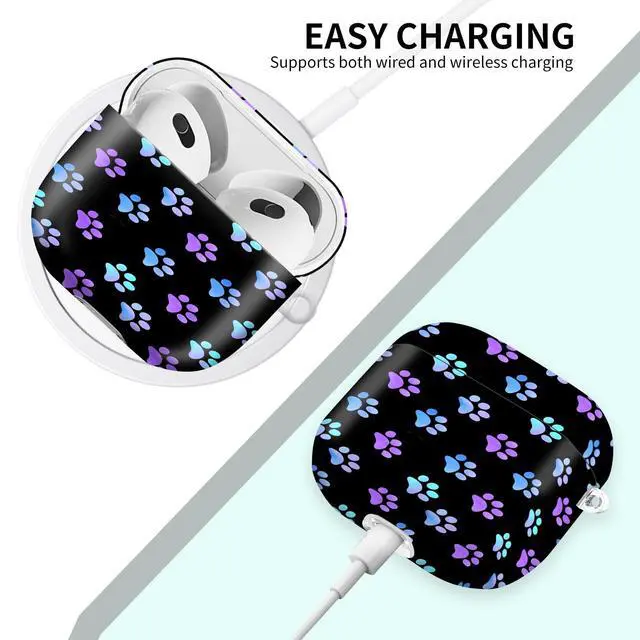 Alt view image 5 of 6 - Case Compatible with AirPod 4 2024, Soft Full Protective Cover with Keychain for Women,Cute AirPod 4 Case Accessories for 4th Generation Charging 2024(Cute Kawaii Dog Paw Prints)