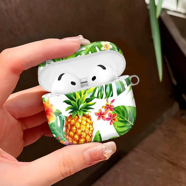 Alt view image 2 of 6 - Case Compatible with AirPod 4 2024, Soft Full Protective Cover with Keychain for Women,Cute AirPod 4 Case Accessories for 4th Generation Charging 2024(Hawaiian Tropical Flower)