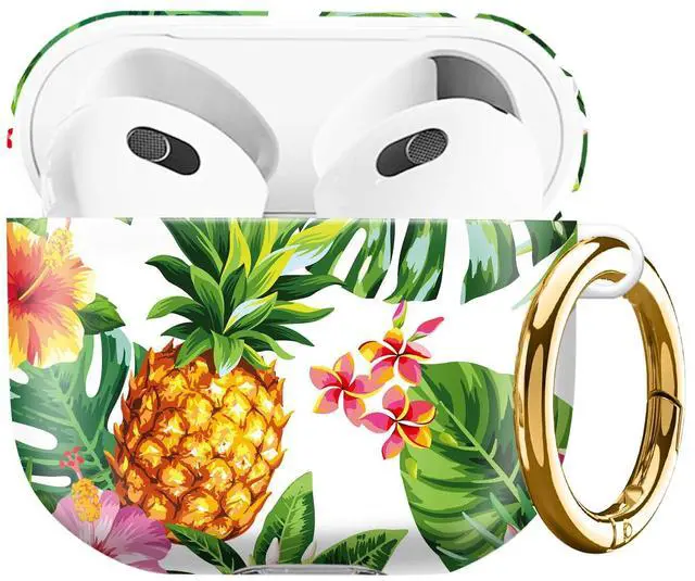 Main image of Case Compatible with AirPod 4 2024, Soft Full Protective Cover with Keychain for Women,Cute AirPod 4 Case Accessories for 4th Generation Charging 2024(Hawaiian Tropical Flower)