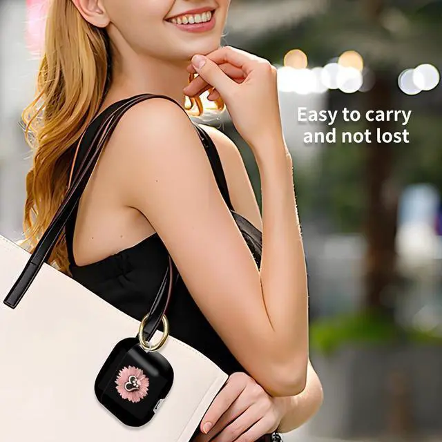 Alt view image 3 of 6 - Case Compatible with AirPod 4 2024, Soft Full Protective Cover with Keychain for Women,Cute AirPod 4 Case Accessories for 4th Generation Charging 2024(Sunflower Pink Flowers Dog paw)