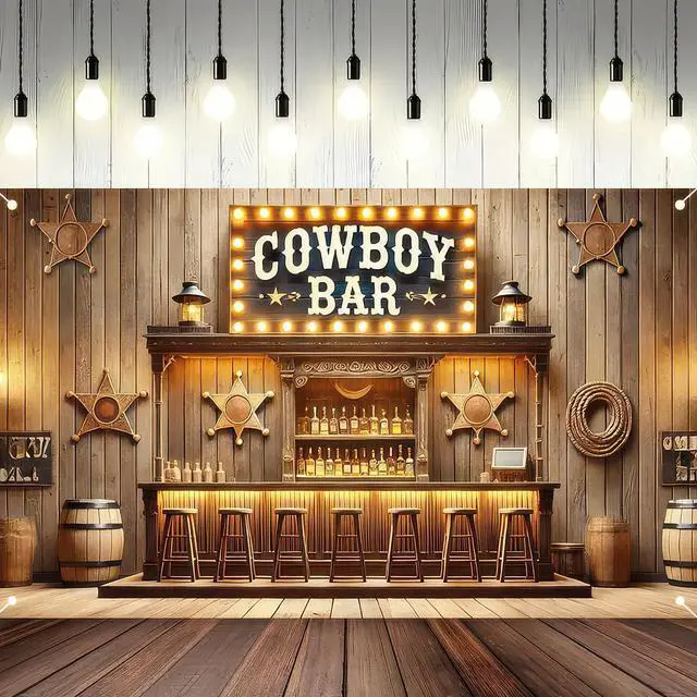 Main image of Cowboy Birthday Backdrop 71x43 in Wild West Party Decor | Birthday Photo Background and Celebration Wall Banner for Party Wall, Photo Booth and Cake Table, Cowboy Style