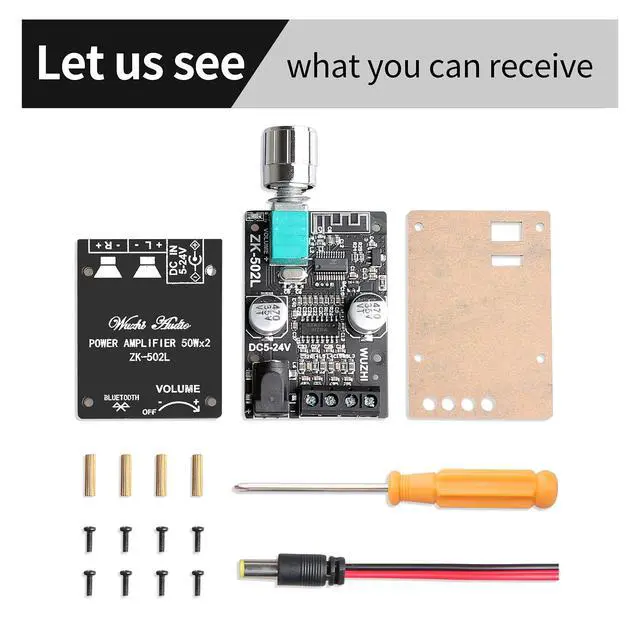 Alt view image 6 of 6 - Wuzhi Audio ZK-502L Power Amplifier Board Class D AMP Module for DIY Wireless Speaker (ZK-502L)