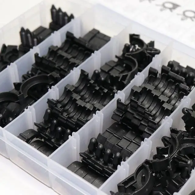 Alt view image 6 of 6 - 140 Pcs Car Wire Loom Routing Clip Push Mount Cable Tie Assortment Heavy Duty Nylon 10 Different Size Automotive Wiring Harness Self Locking Zip Ties Strap Convoluted Conduit Universal Fit