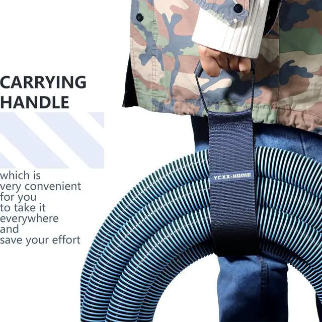 Alt view image 6 of 7 - 2 PCS Heavy Duty Cord Storage Wrap Holder Extension Hook and Loop Cord Hose Organizer Strap with Carrying Handle for Cords Garden Hose Swimming or Garage Tool (Gray)