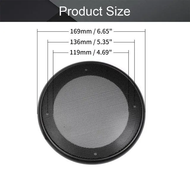Alt view image 2 of 6 - 2Pcs 5" Speaker Grill Cover, Metal Frame with Metal Mesh | Car Audio Speaker SubWoofer Waffle Grill Cover Guard Protector for Cabinets, Home Theater with Screws