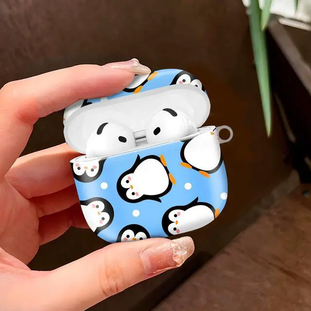 Alt view image 2 of 6 - Case Compatible with AirPod 4 2024, Soft Full Protective Cover with Keychain for Women,Cute AirPod 4 Case Accessories for 4th Generation Charging 2024(Penguin)