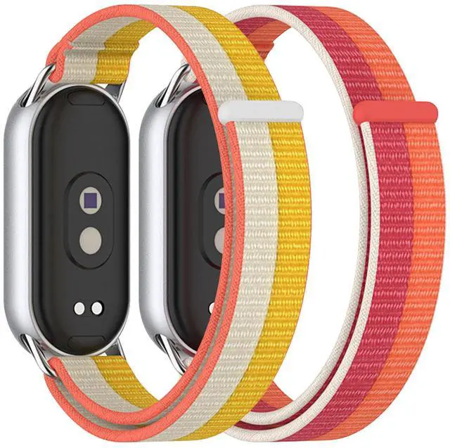 Main image of 2-Pack Bands Compatible with Xiaomi Smart Band 10/9/8 Strap, Adjustable Breathable Double-Layer Woven Replacement Strap with Loop Closure, Soft Lightweight Wristband for Women Men