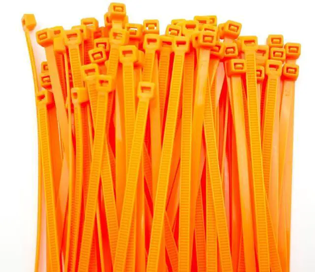 Main image of 8 inch Orange Nylon Zip Ties 0.19 Width, 50lb Strength, 250pcs Cable Ties, UV Resistant, High/Low Temperature Resistant Durable, Ideal for Indoor and Outdoor Use