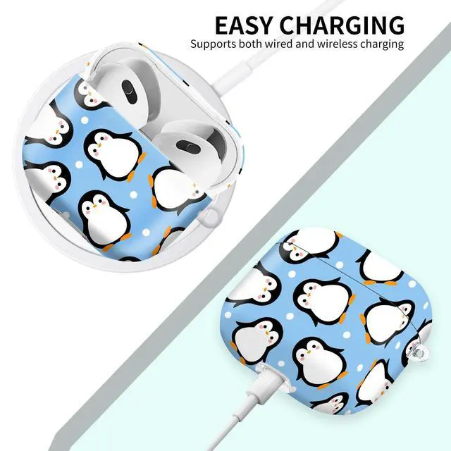 Alt view image 5 of 6 - Case Compatible with AirPod 4 2024, Soft Full Protective Cover with Keychain for Women,Cute AirPod 4 Case Accessories for 4th Generation Charging 2024(Penguin)
