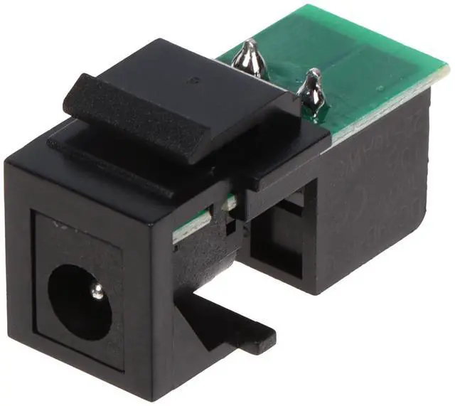 Main image of Standard 2.1mm DC Power Jack to Screw Terminals Connection, Keystone Coupler for CCTV/Security Camera Wall Plates - Black