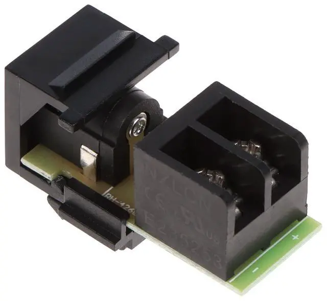 Alt view image 2 of 3 - Standard 2.1mm DC Power Jack to Screw Terminals Connection, Keystone Coupler for CCTV/Security Camera Wall Plates - Black