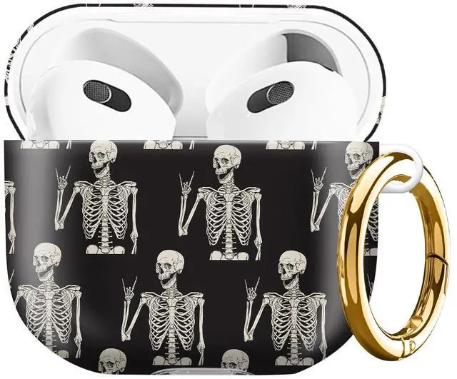 Main image of Case Compatible with AirPod 4 2024, Soft Full Protective Cover with Keychain for Women,Cute AirPod 4 Case Accessories for 4th Generation Charging 2024(Skull Human Skeleton)
