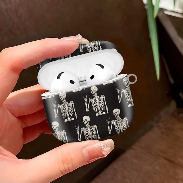 Alt view image 2 of 6 - Case Compatible with AirPod 4 2024, Soft Full Protective Cover with Keychain for Women,Cute AirPod 4 Case Accessories for 4th Generation Charging 2024(Skull Human Skeleton)
