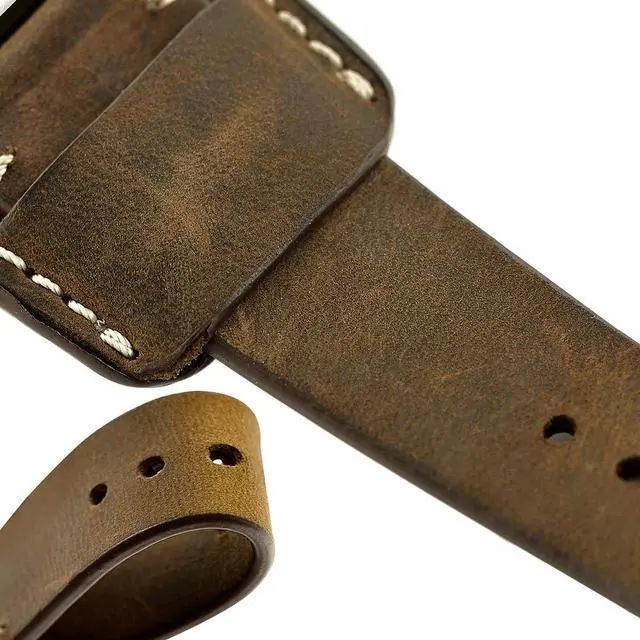 Alt view image 5 of 6 - Compatible with Fitbit Sense/Versa 3 Bands Genuine Leather Cuff Band Replacement Strap with Stainless Steel Clasp Compatible for Fitbit Versa 3 Sense Accessories Men Women