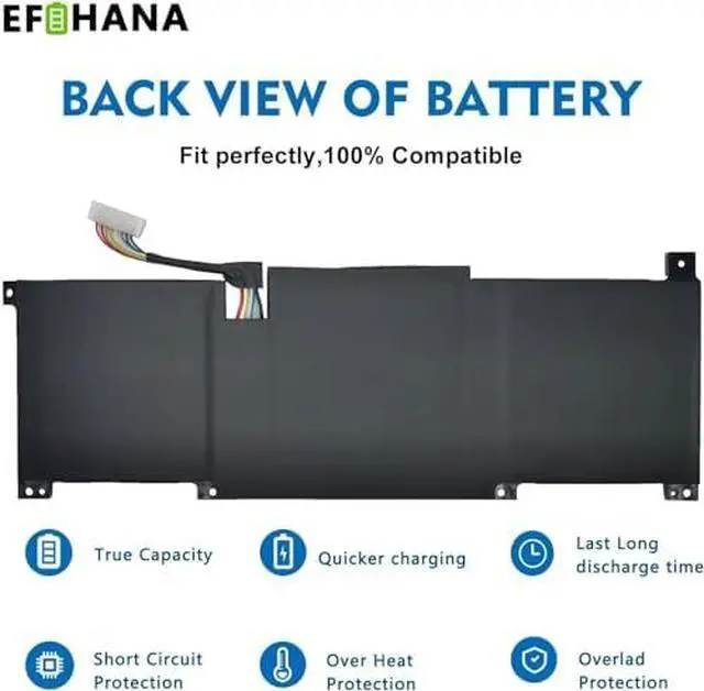 Alt view image 7 of 7 - BTY-M491 Laptop Battery Replacement for MSI Model 15 A4M A4MW A5M A5MU A10M A10RAS A10RB A10RD A11MU A11SBU A11SB Summit B15 A11M Stealth Series 15M 3ICP6/71/74 11.4V 52.4Wh 4600mAh